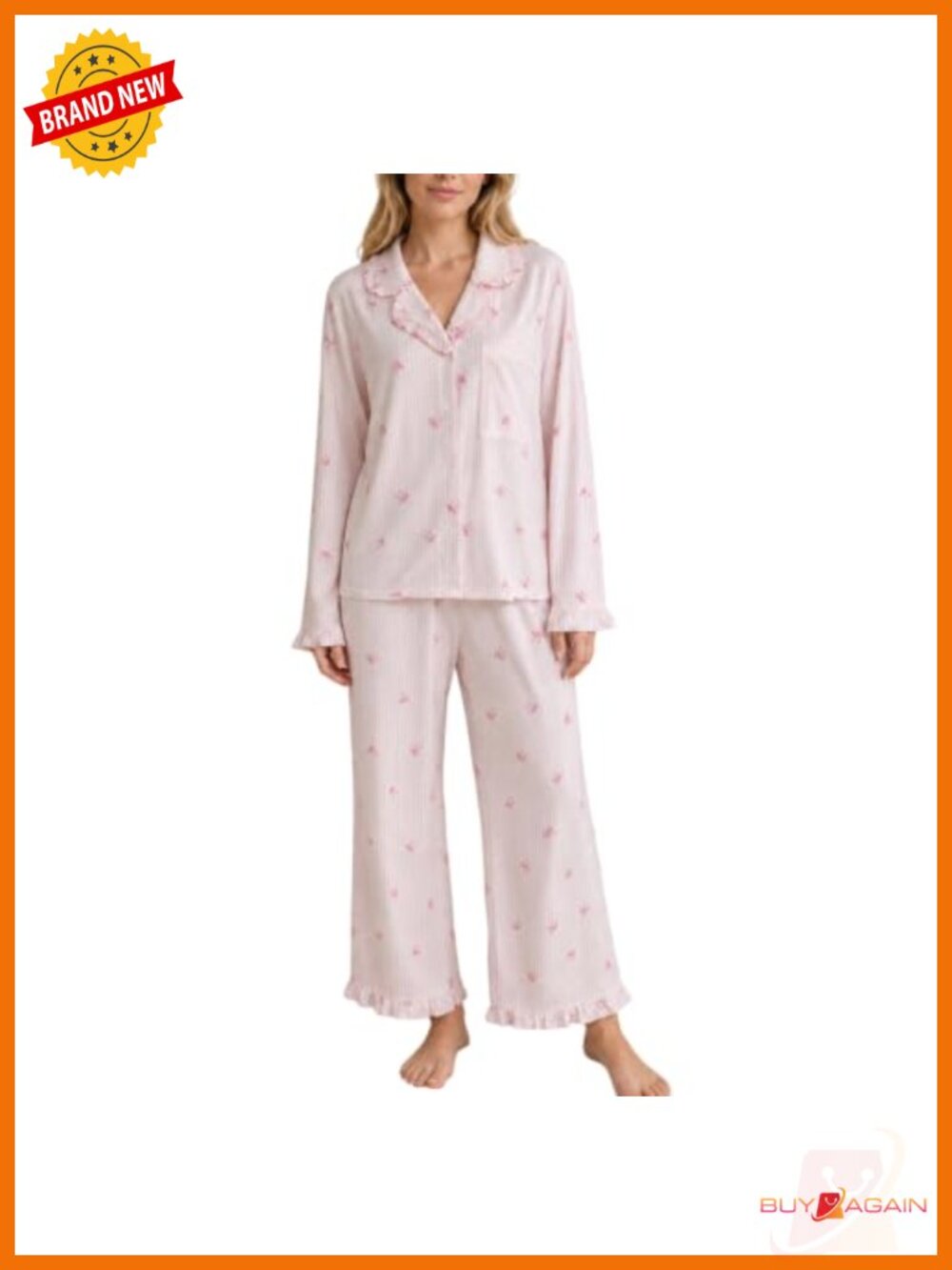 Women's Striped Bow Pajamas Set Long Sleeve Sleepwear with Pockets